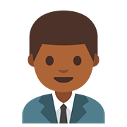 👨🏾‍💼 Emoji Funcionário De Escritório: Pele Morena Escura na Google Android 7.1.