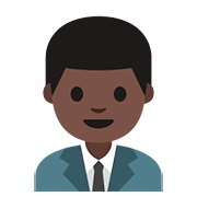 👨🏿‍💼 Emoji Oficinista Hombre: Tono De Piel Oscuro en Google Android 7.1.