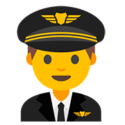Émoji 👨‍✈️ Pilote Homme sur Google Android 7.1.