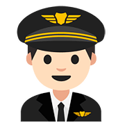 👨🏻‍✈️ Emoji Piloto De Avião Homem: Pele Clara na Google Android 7.1.