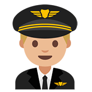 Émoji 👨🏼‍✈️ Pilote Homme : Peau Moyennement Claire sur Google Android 7.1.