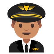 Émoji 👨🏽‍✈️ Pilote Homme : Peau Légèrement Mate sur Google Android 7.1.