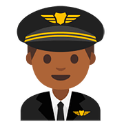 👨🏾‍✈️ Emoji Pilot: mitteldunkle Hautfarbe Google Android 7.1.