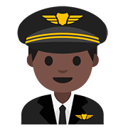 👨🏿‍✈️ Emoji Pilot: dunkle Hautfarbe Google Android 7.1.