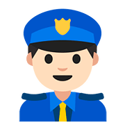 👮🏻‍♂️ Emoji Agente De Policía Hombre: Tono De Piel Claro en Google Android 7.1.