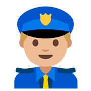 👮🏼‍♂️ Emoji Policial Homem: Pele Morena Clara na Google Android 7.1.