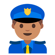 👮🏽‍♂️ Emoji Agente De Policía Hombre: Tono De Piel Medio en Google Android 7.1.