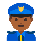 👮🏾‍♂️ Emoji Policial Homem: Pele Morena Escura na Google Android 7.1.