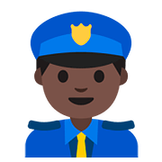 👮🏿‍♂️ Emoji Agente De Policía Hombre: Tono De Piel Oscuro en Google Android 7.1.