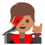 👨🏽‍🎤 Emoji Cantor: Pele Morena na Google Android 7.1.