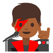 👨🏾‍🎤 Emoji Cantante Hombre: Tono De Piel Oscuro Medio en Google Android 7.1.