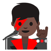 👨🏿‍🎤 Emoji Sänger: dunkle Hautfarbe Google Android 7.1.