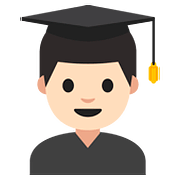 Emoji 👨🏻‍🎓 Studente: Carnagione Chiara su Google Android 7.1.