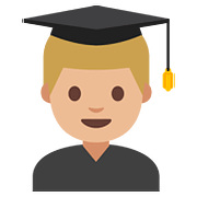 👨🏼‍🎓 Emoji Estudiante Hombre: Tono De Piel Claro Medio en Google Android 7.1.
