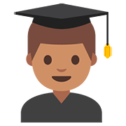 Emoji 👨🏽‍🎓 Studente: Carnagione Olivastra su Google Android 7.1.