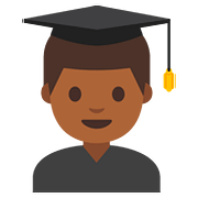 👨🏾‍🎓 Emoji Student: mitteldunkle Hautfarbe Google Android 7.1.