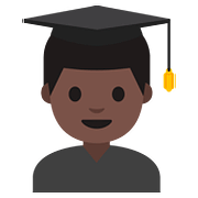 Emoji 👨🏿‍🎓 Studente: Carnagione Scura su Google Android 7.1.