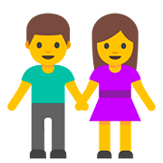 👫 Emoji Mann und Frau halten Hände Google Android 7.1.