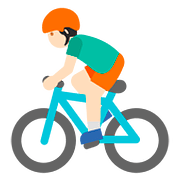 🚴🏻‍♂️ Emoji Homem Ciclista: Pele Clara na Google Android 7.1.