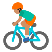 Émoji 🚴🏽‍♂️ Cycliste Homme : Peau Légèrement Mate sur Google Android 7.1.