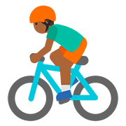 🚴🏾‍♂️ Emoji Homem Ciclista: Pele Morena Escura na Google Android 7.1.