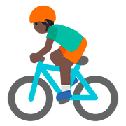 Emoji 🚴🏿‍♂️ Ciclista Uomo: Carnagione Scura su Google Android 7.1.