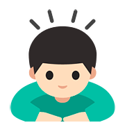 🙇🏻‍♂️ Emoji Hombre Haciendo Una Reverencia: Tono De Piel Claro en Google Android 7.1.