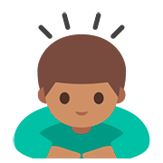 🙇🏽‍♂️ Emoji Homem Fazendo Reverência: Pele Morena na Google Android 7.1.