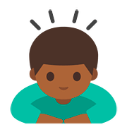 Emoji 🙇🏾‍♂️ Uomo Che Fa Inchino Profondo: Carnagione Abbastanza Scura su Google Android 7.1.