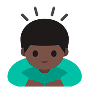 🙇🏿‍♂️ Emoji sich verbeugender Mann: dunkle Hautfarbe Google Android 7.1.