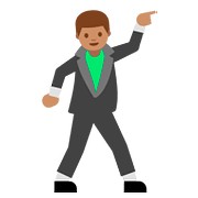 Émoji 🕺🏽 Danseur : Peau Légèrement Mate sur Google Android 7.1.