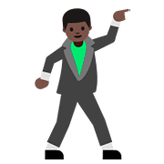 🕺🏿 Emoji Hombre Bailando: Tono De Piel Oscuro en Google Android 7.1.
