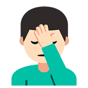 🤦🏻‍♂️ Emoji Homem Decepcionado: Pele Clara na Google Android 7.1.