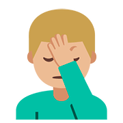 Emoji 🤦🏼‍♂️ Uomo Esasperato: Carnagione Abbastanza Chiara su Google Android 7.1.