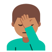 Emoji 🤦🏽‍♂️ Uomo Esasperato: Carnagione Olivastra su Google Android 7.1.
