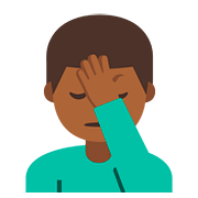Emoji 🤦🏾‍♂️ Uomo Esasperato: Carnagione Abbastanza Scura su Google Android 7.1.