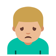 Emoji 🙍🏼‍♂️ Uomo Corrucciato: Carnagione Abbastanza Chiara su Google Android 7.1.