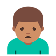 🙍🏽‍♂️ Emoji missmutiger Mann: mittlere Hautfarbe Google Android 7.1.