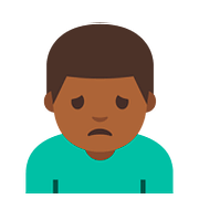Emoji 🙍🏾‍♂️ Uomo Corrucciato: Carnagione Abbastanza Scura su Google Android 7.1.
