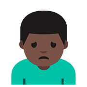 Émoji 🙍🏿‍♂️ Homme Fronçant Les Sourcils : Peau Foncée sur Google Android 7.1.