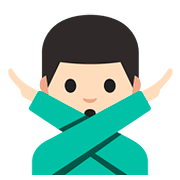 Emoji 🙅🏻‍♂️ Uomo Con Gesto Di Rifiuto: Carnagione Chiara su Google Android 7.1.