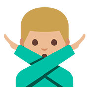 🙅🏼‍♂️ Emoji Hombre Haciendo El Gesto De «no»: Tono De Piel Claro Medio en Google Android 7.1.