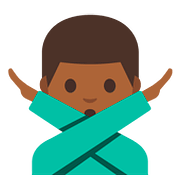 🙅🏾‍♂️ Emoji Hombre Haciendo El Gesto De «no»: Tono De Piel Oscuro Medio en Google Android 7.1.