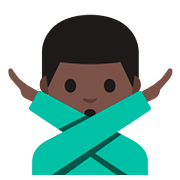 🙅🏿‍♂️ Emoji Hombre Haciendo El Gesto De «no»: Tono De Piel Oscuro en Google Android 7.1.