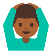 🙆🏾‍♂️ Emoji Homem Fazendo Gesto De «OK»: Pele Morena Escura na Google Android 7.1.