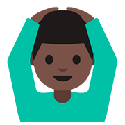 🙆🏿‍♂️ Emoji Homem Fazendo Gesto De «OK»: Pele Escura na Google Android 7.1.