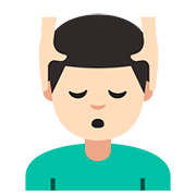 💆🏻‍♂️ Emoji Mann, der eine Kopfmassage bekommt: helle Hautfarbe Google Android 7.1.