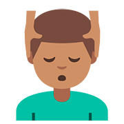 💆🏽‍♂️ Emoji Homem Recebendo Massagem Facial: Pele Morena na Google Android 7.1.