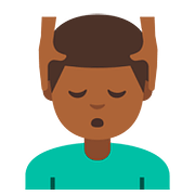 💆🏾‍♂️ Emoji Homem Recebendo Massagem Facial: Pele Morena Escura na Google Android 7.1.