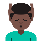 Emoji 💆🏿‍♂️ Uomo Che Riceve Un Massaggio: Carnagione Scura su Google Android 7.1.
